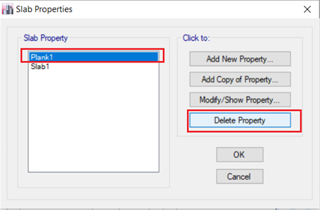 Plank 1 → Select করে Delete Property